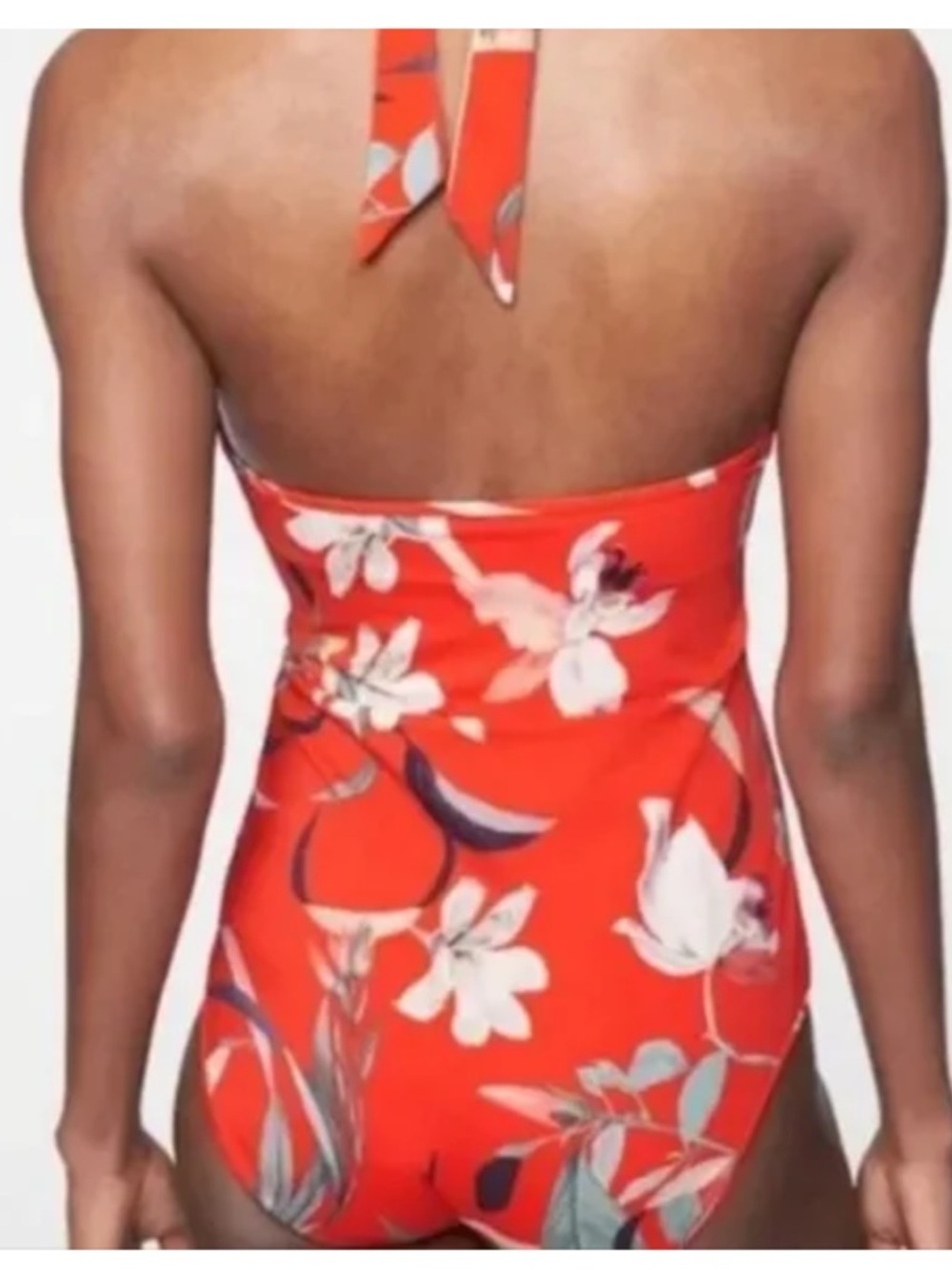 SOLD!! Athleta Tropical Floral Halter One-Piece Swimsuit - Picture 6 of 6